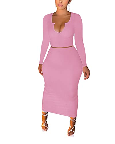 Pink A-two Piece Skirt Outfits