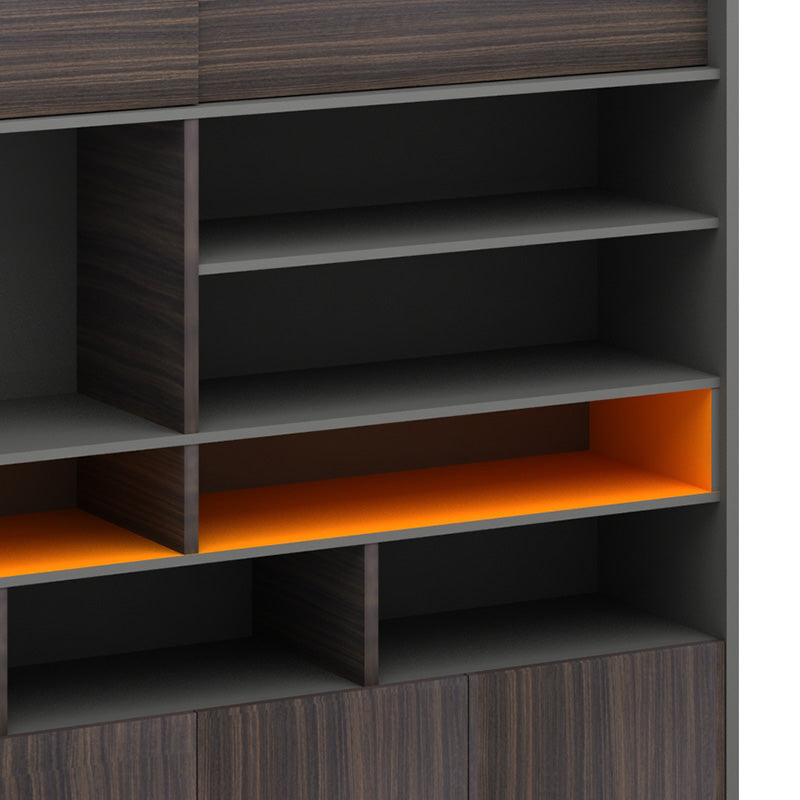RADDIX 240cm Wooden Display Unit - Modern Brown Shelf for Retail Stores & Home Decor