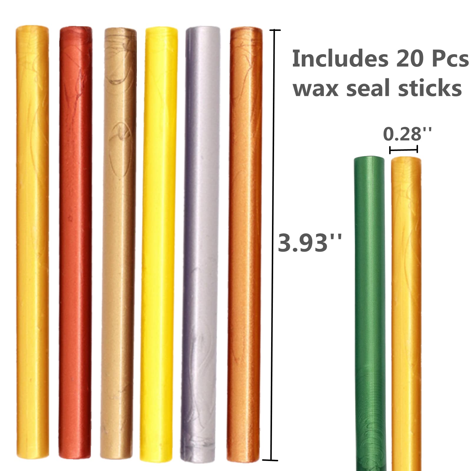 ONWINPOR 20pcs Pearl White Wax Seal Sticks - 0.28