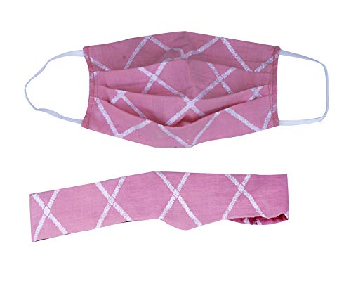 Majik Girls Stylish Printed Headband with Face Mask Set for Women & Girls - Perfect for School, Sports, and Everyday Fashion Accessories