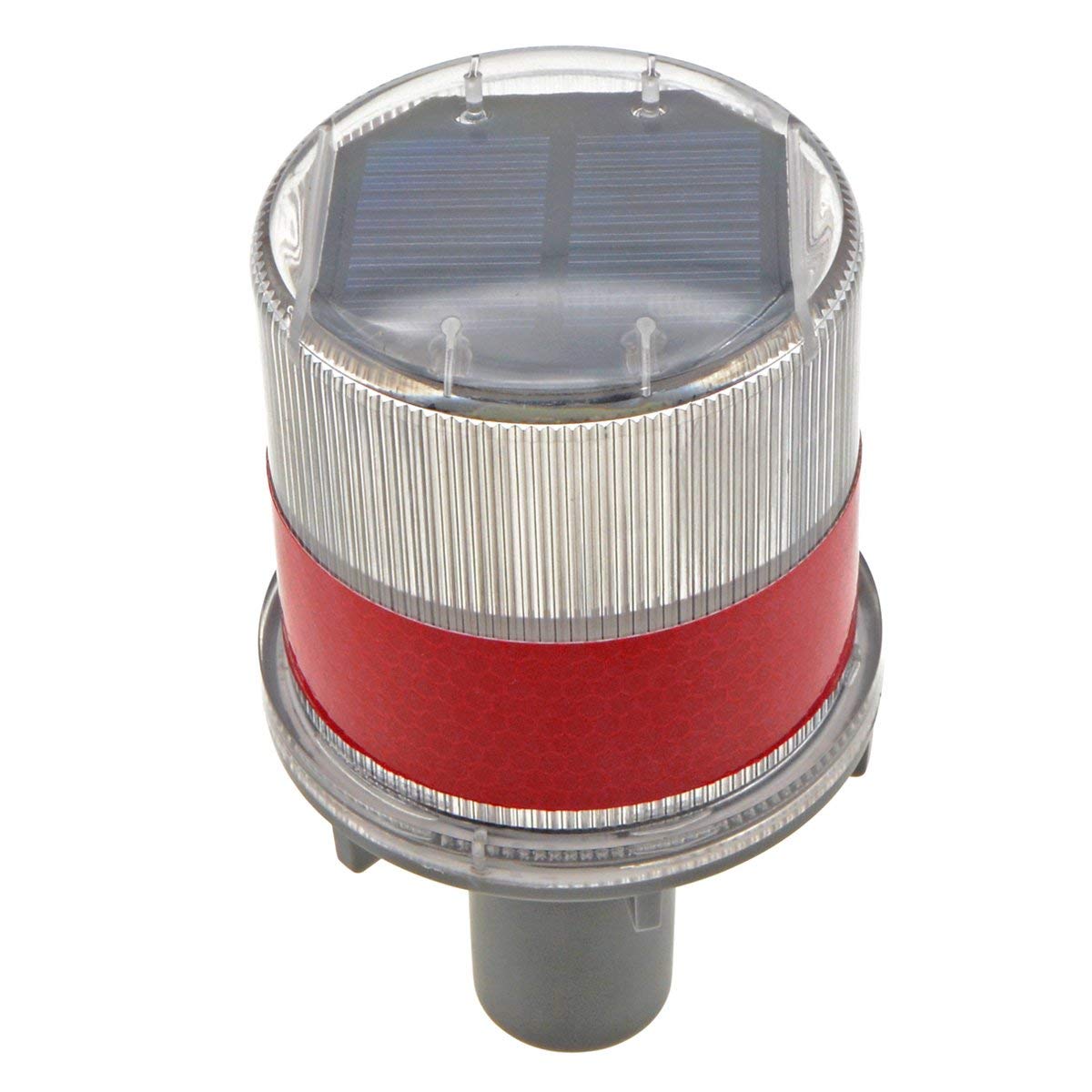 YXQ Solar LED Warning Light - Red Waterproof Beacon for Driveway Safety, Flashing Traffic Signal | Ideal for Road Construction, Parking Lots & Emergency Alerts
