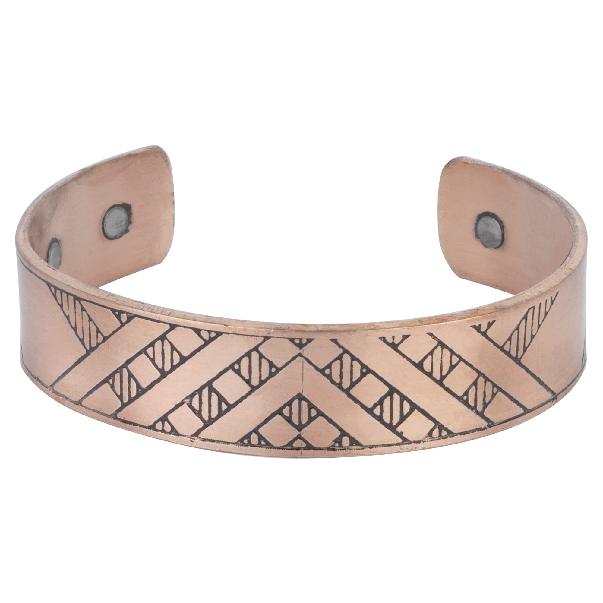 Crocon Adjustable Copper Bracelets for Men & Women - Tibetan Yoga Bangle Set with Spiritual Patterns, Ideal Meditation Jewelry Gift for Him & Her - Perfect for Yoga, Meditation & Daily Wear