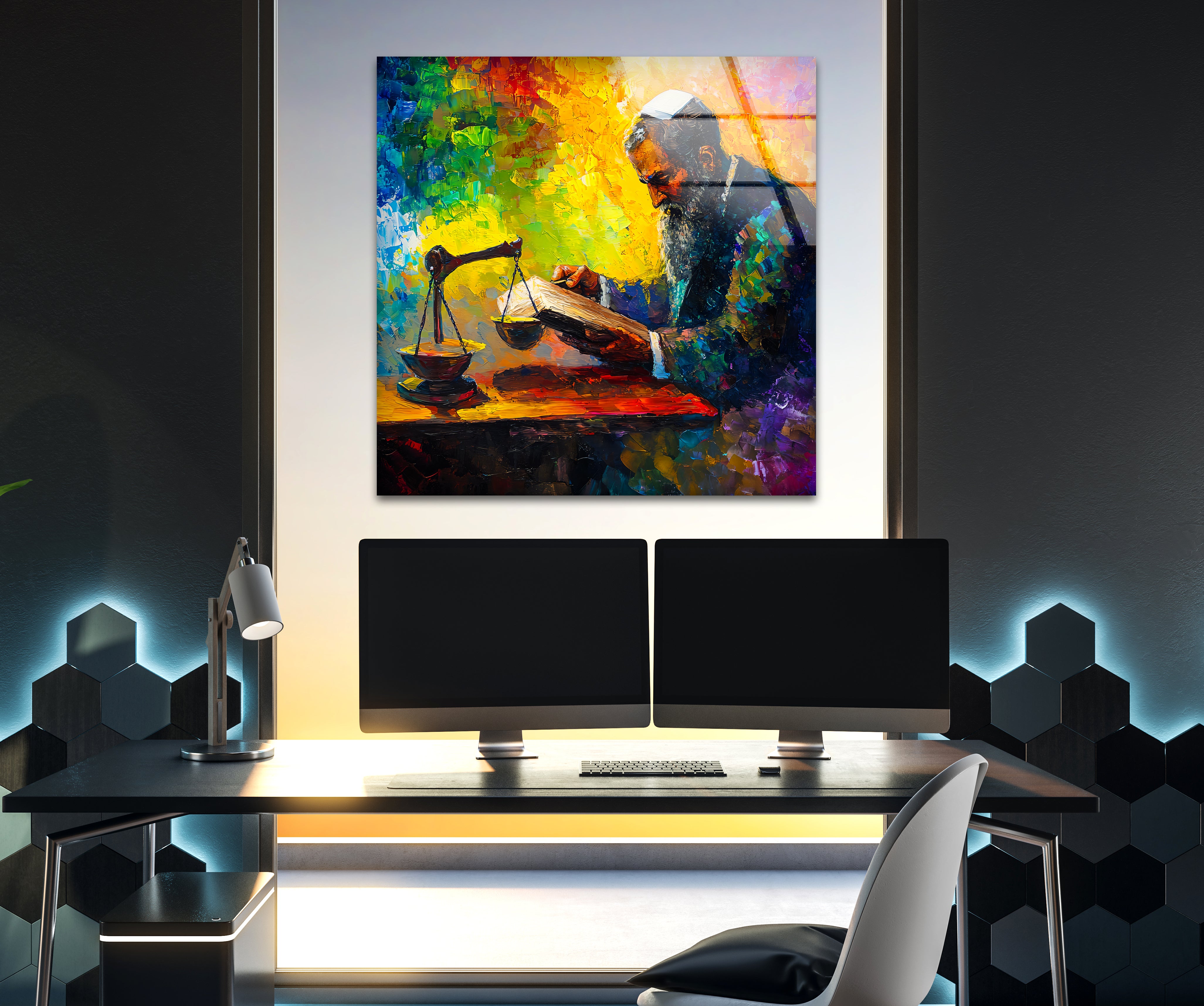Original Afremov Hand-Painted Glass Wall Art - Vibrant Modern Home Decor for Living Room, Bedroom & Office