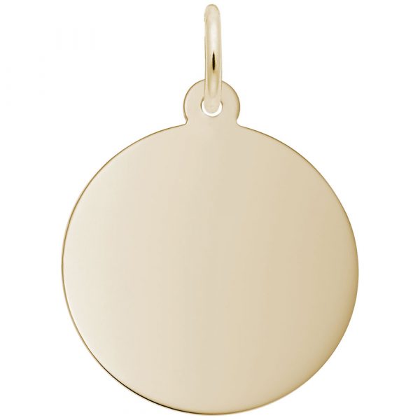 14K Gold Round Disc Charm Pendant - Elegant Jewelry for Necklaces, Bracelets & DIY Crafting - Perfect for Gifts & Everyday Wear