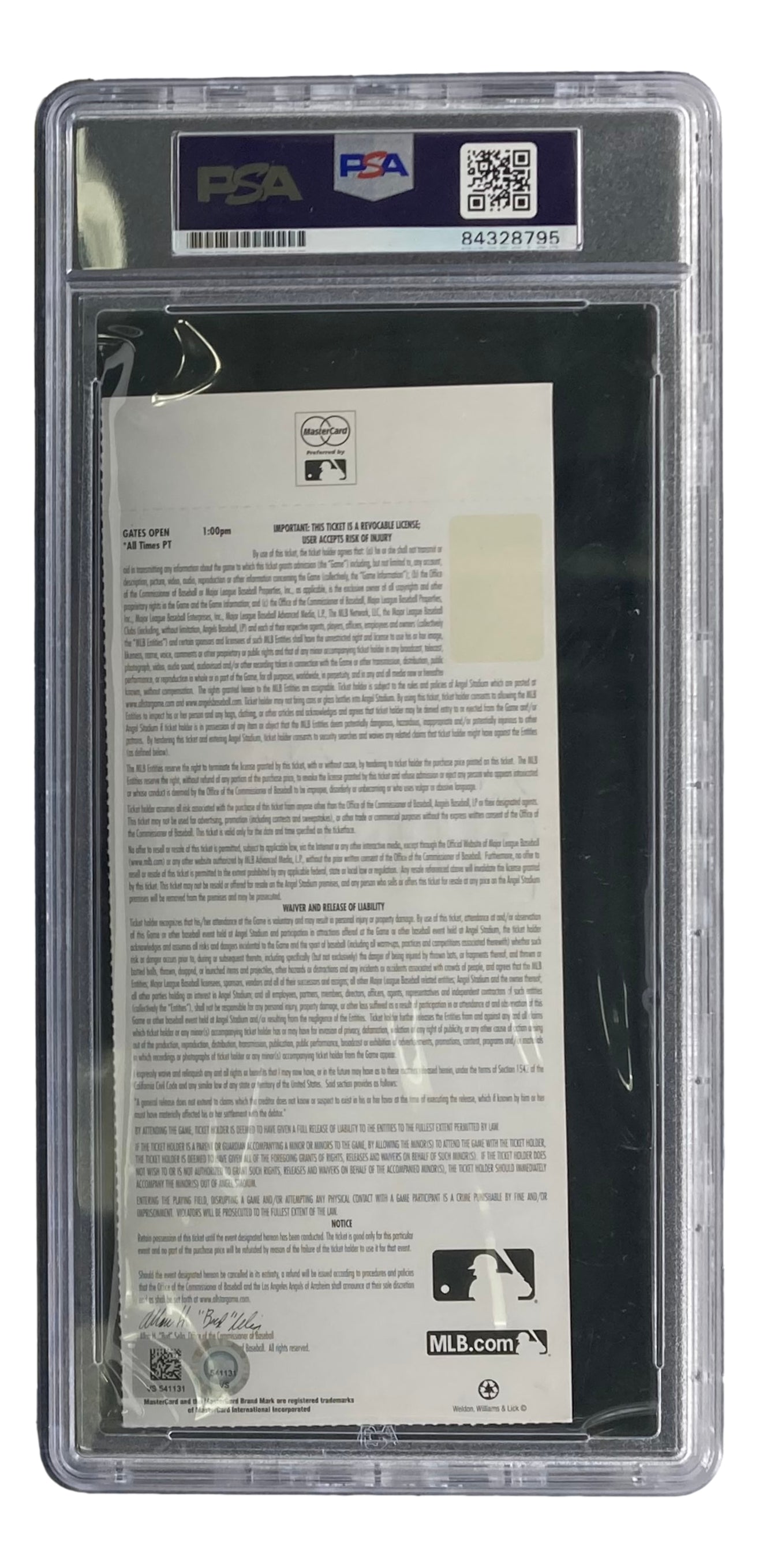 Authentic Mike Trout Los Angeles Angels Signed 2010 Futures Game Ticket - PSA/DNA Certified Gem MT 10 - Perfect for Baseball Memorabilia Collectors & Sports Fans Display