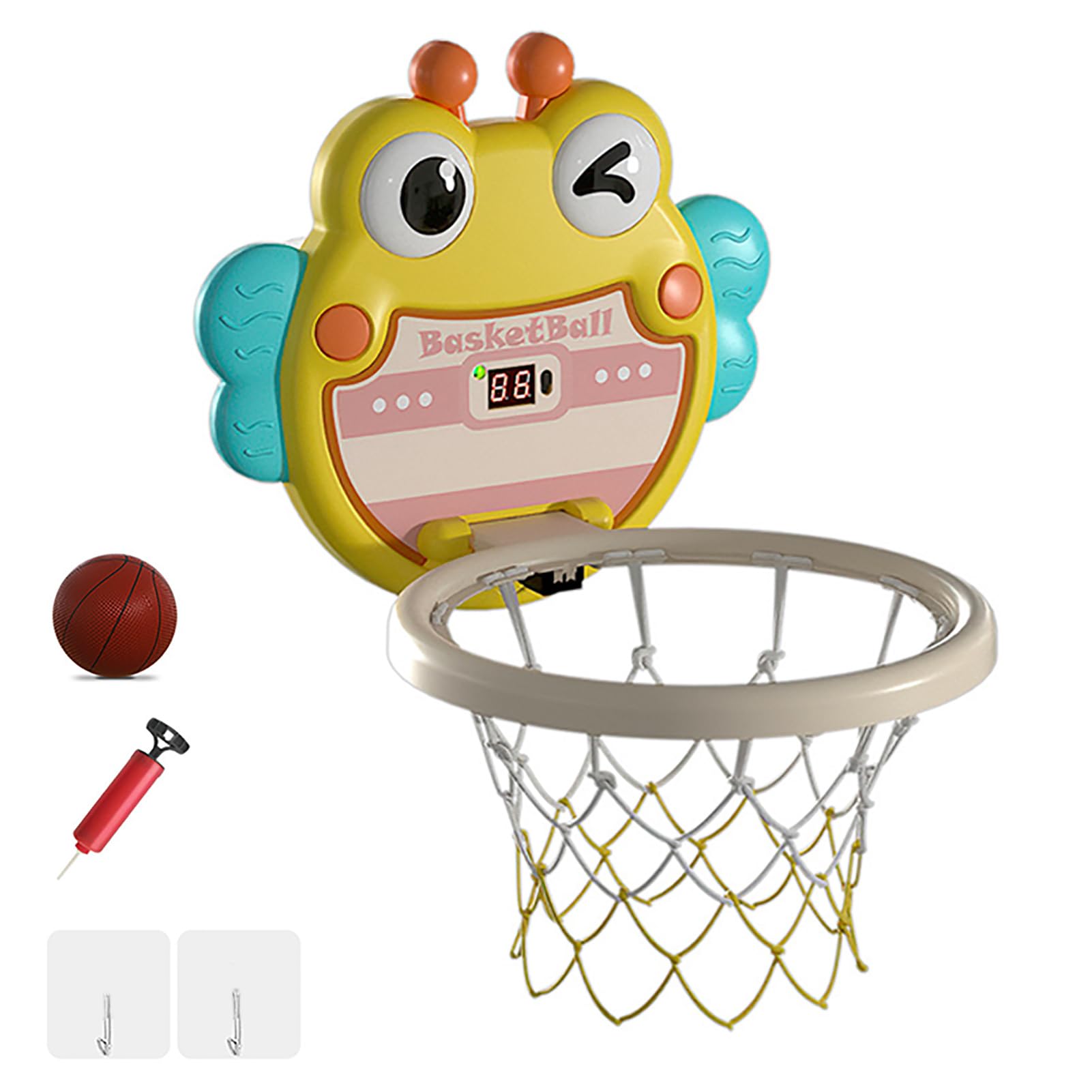 Kids Basketball Hoop with Ball & Scoreboard - Indoor Wall Mounted Toy for Boys 3-10 - Perfect for Bedroom Play