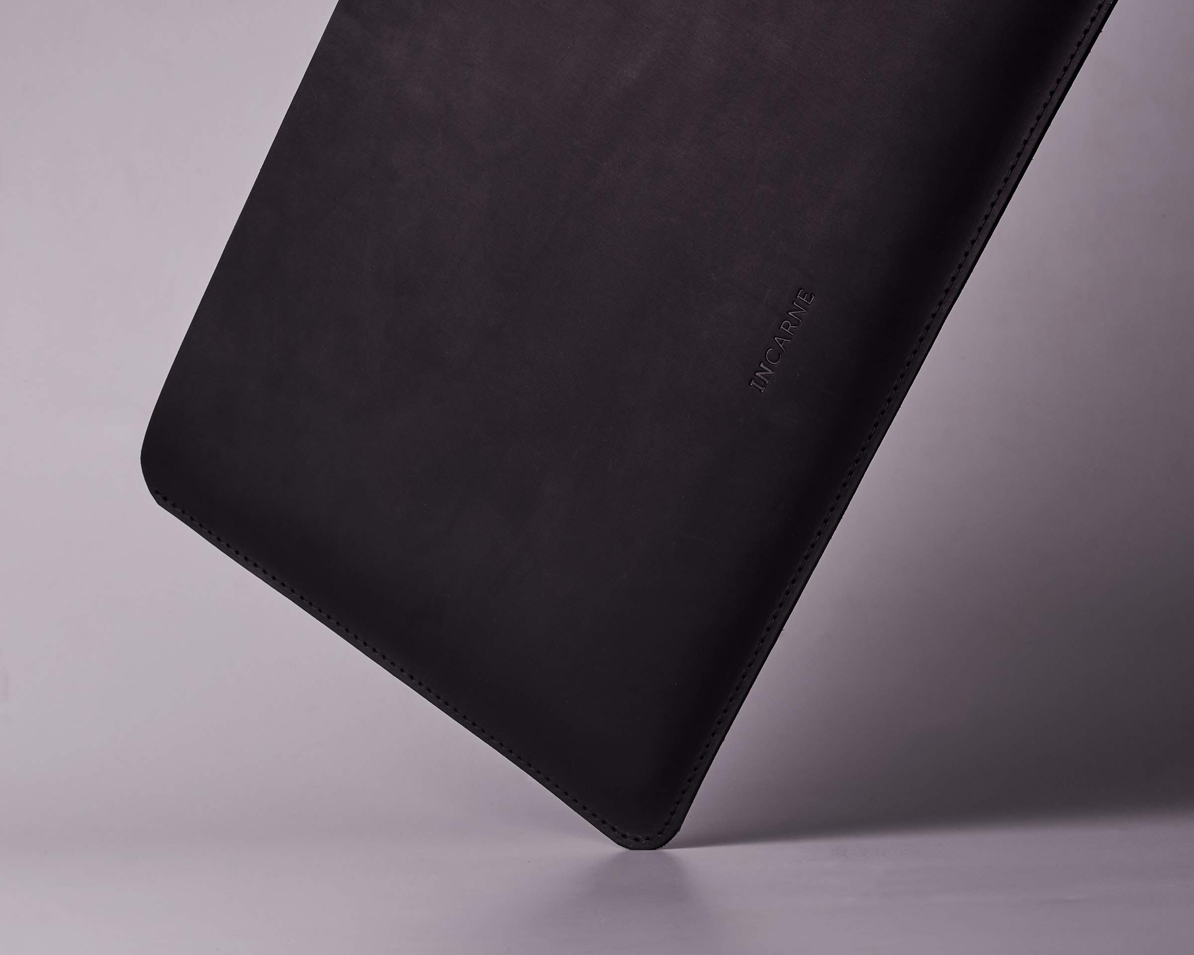 Premium Genuine Leather Laptop Sleeve for MacBook Air 13 Inch & MacBook Pro 13 Inch - Durable Protective Case with Soft Interior Lining - Perfect for Work, Travel & School - Black