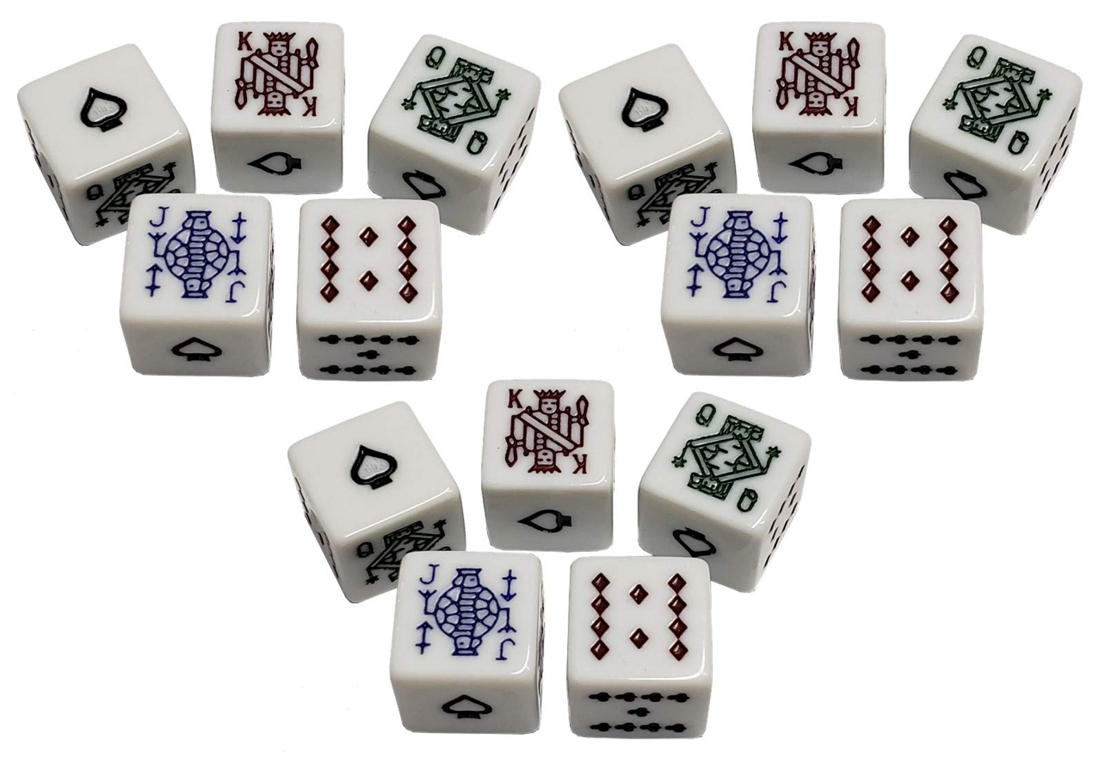 Premium White Poker Dice Set with Storage Pouch - 15 Professional Casino Style Dice for Texas Hold'em, Craps & Board Games - Perfect for Game Nights, Poker Parties & Casino-Themed Events