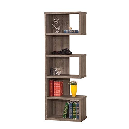 Allora Semi Backless Bookcase in Dark Gray - Modern Open Shelf for Living Room, Bedroom & Office Storage