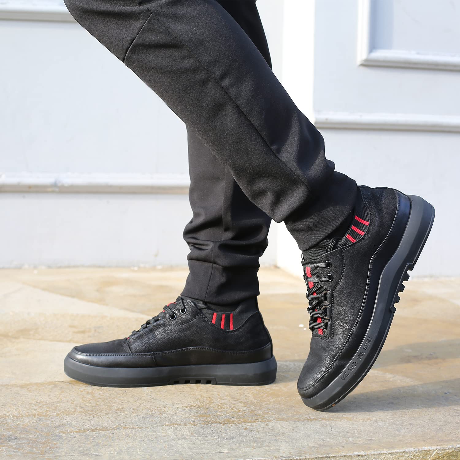 CHAMARIPA Men's Invisible Height Increasing Elevator Shoes - Comfortable Sneakers with Hidden Heel for Extra 3 Inches - Perfect for Work, Dating & Formal Occasions