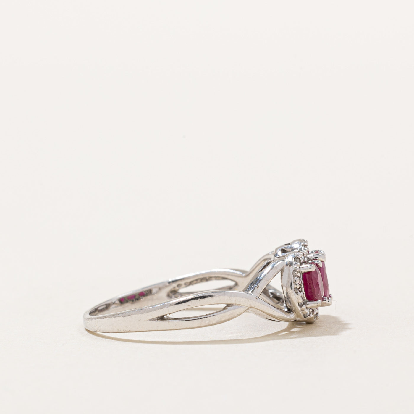 Exquisite Three Stone Ruby & Diamond Cocktail Ring - 0.76ctw Ruby & 0.10ctw Diamond - Size 7 - Perfect for Evening Parties, Date Nights & Special Occasions
