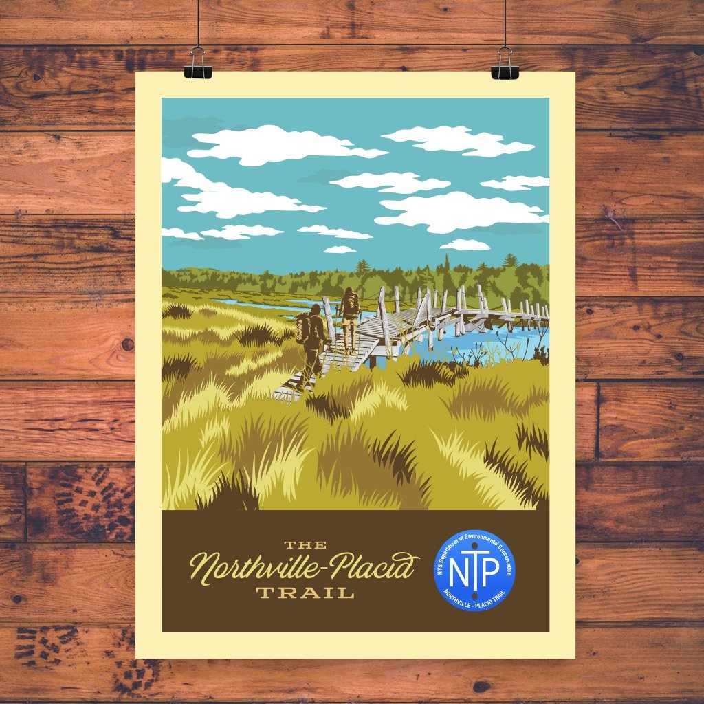 Vintage Print Poster | Northville Placid Trail Wall Art - Perfect for Hiking Enthusiasts, Nature Lovers & Cabin Decor