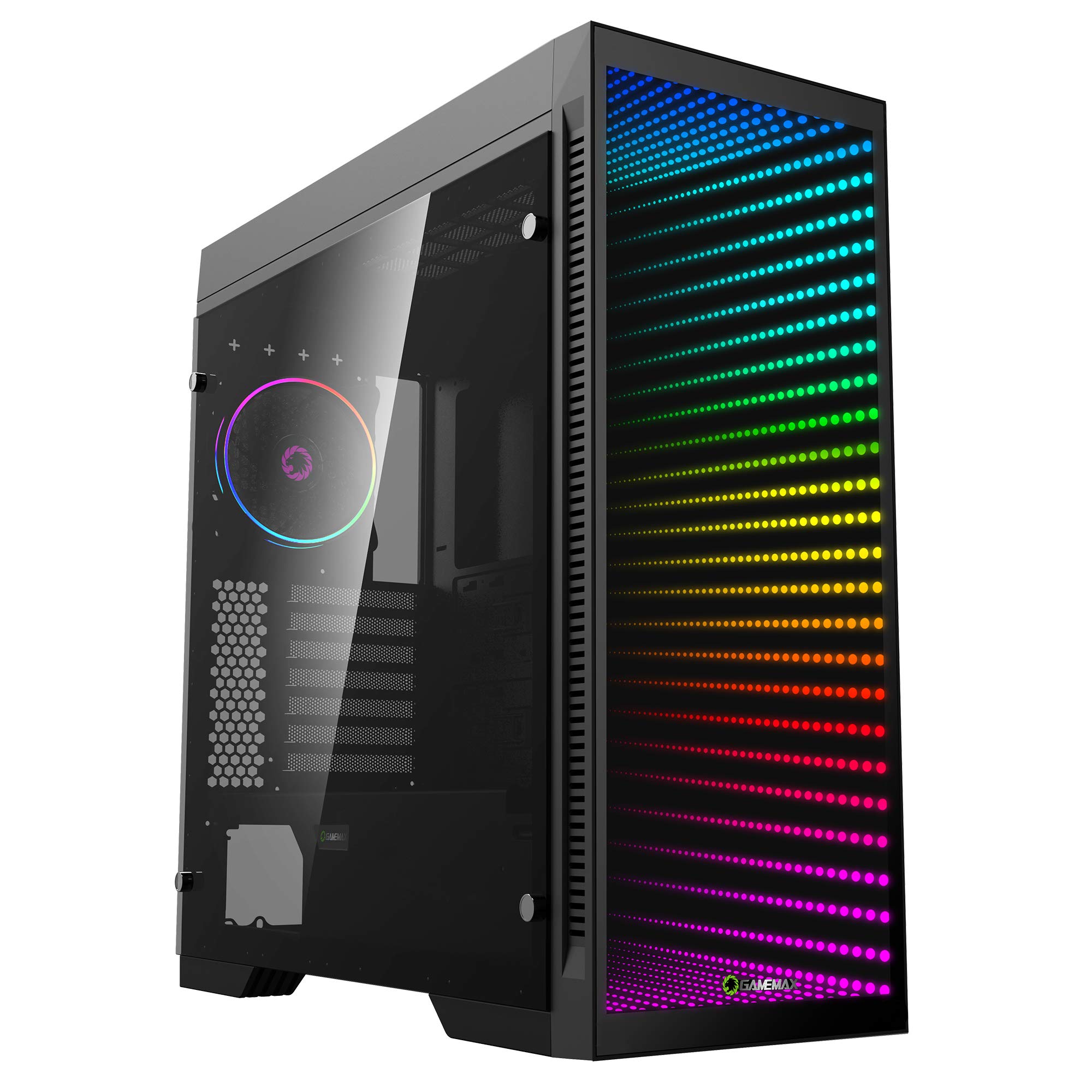 GameMax Abyss ARGB E-ATX Mid Tower PC Gaming Case - High Airflow Tempered Glass Design, RGB Lighting | Perfect for Gaming Rigs & Streaming Setups