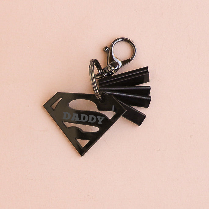 Personalized Black Acrylic Keychain for Dad - Custom Engraved Father's Day Gift - Perfect for Car Keys, House Keys & Everyday Carry (Great for Birthdays, Anniversaries & Special Occasions)
