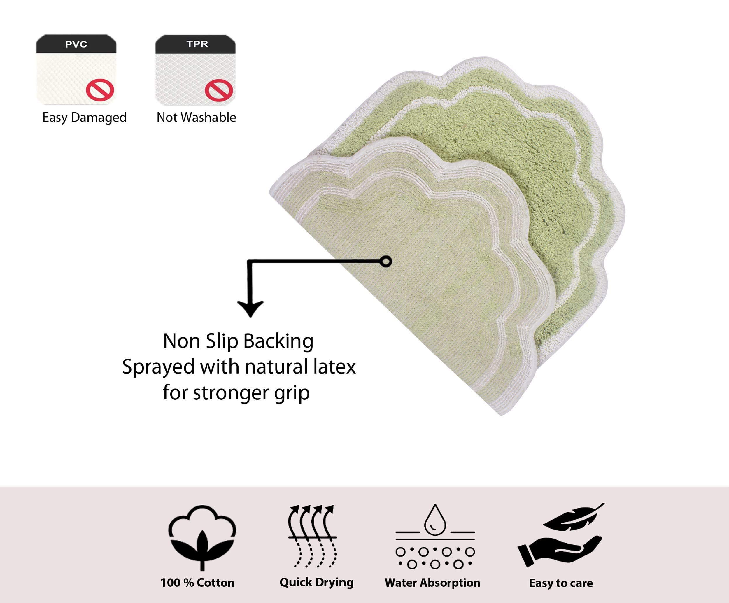 Home Weavers Allure Collection 100% Cotton Tufted Bathroom Rug - Soft, Absorbent & Non-Slip Bath Mat for Bathroom Floor - Machine Washable 21
