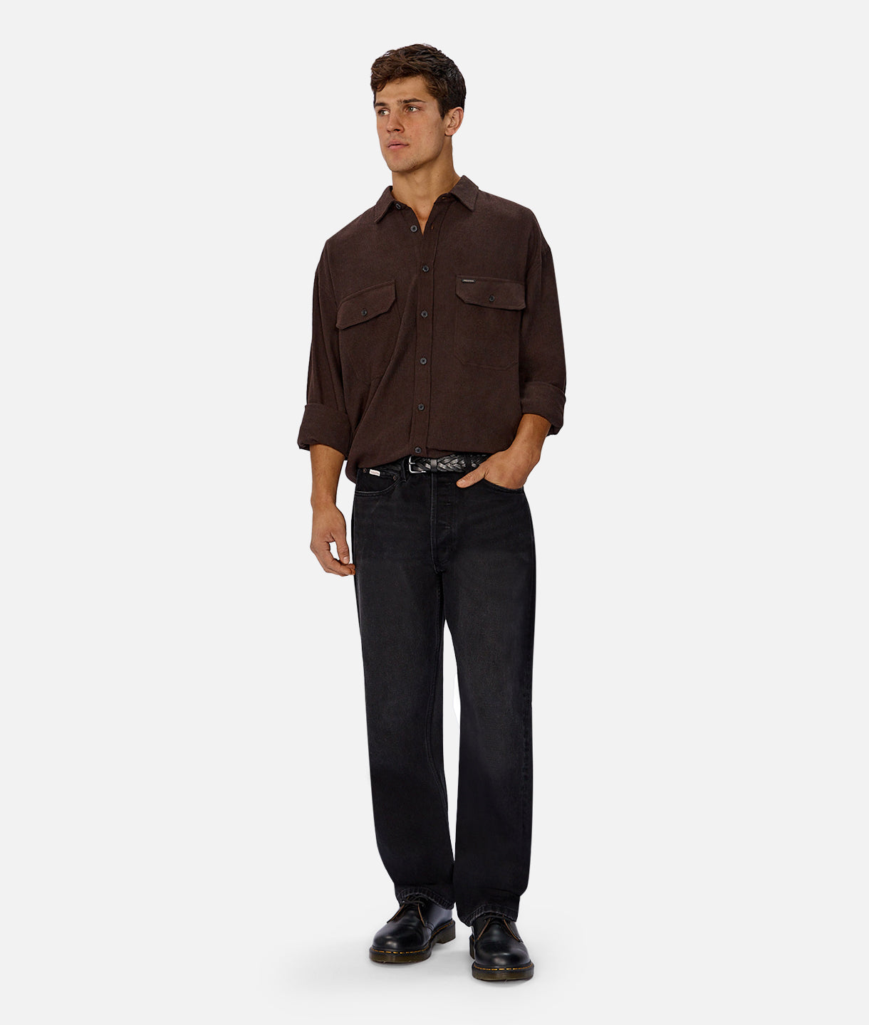 Premium The Westshire Long Sleeve Shirt for Men - Classic Brown Cotton Button-Up Shirt | Casual Office Wear, Outdoor Activities & Smart Casual Outfits