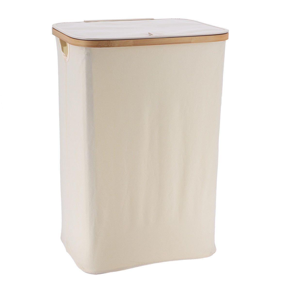Foldable Laundry Basket with Lid & Bamboo Frame - 70L Large Capacity - Natural Bamboo Storage Bin - Perfect for Laundry Room, Bedroom, or Dorm Organization