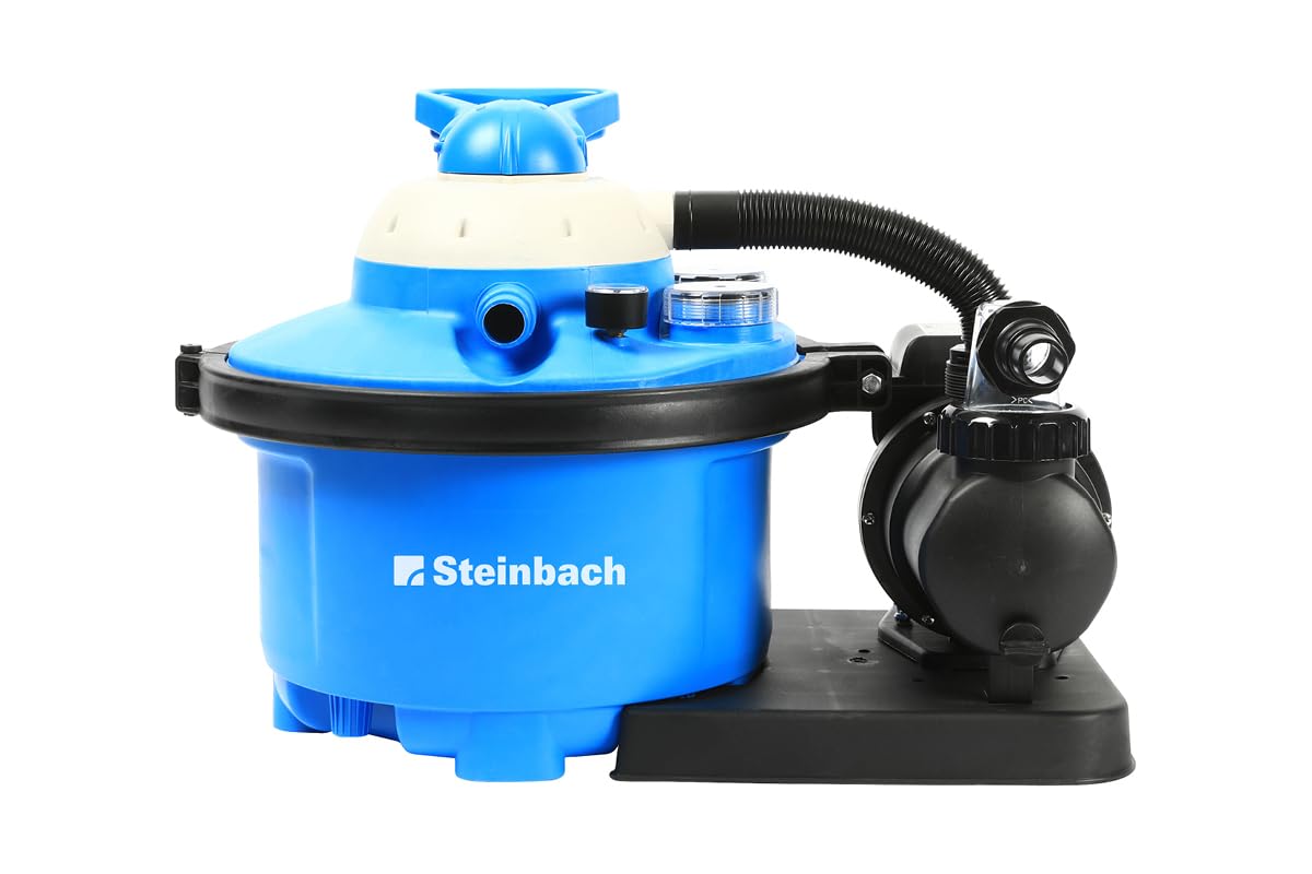 Steinbach Comfort 50 Self-Priming Pool Pump with Pre-Filter, Pressure Gauge & Built-in Timer – Up to 33,000 Liters – Ideal for Inground & Above Ground Pools, Water Filtration & Maintenance