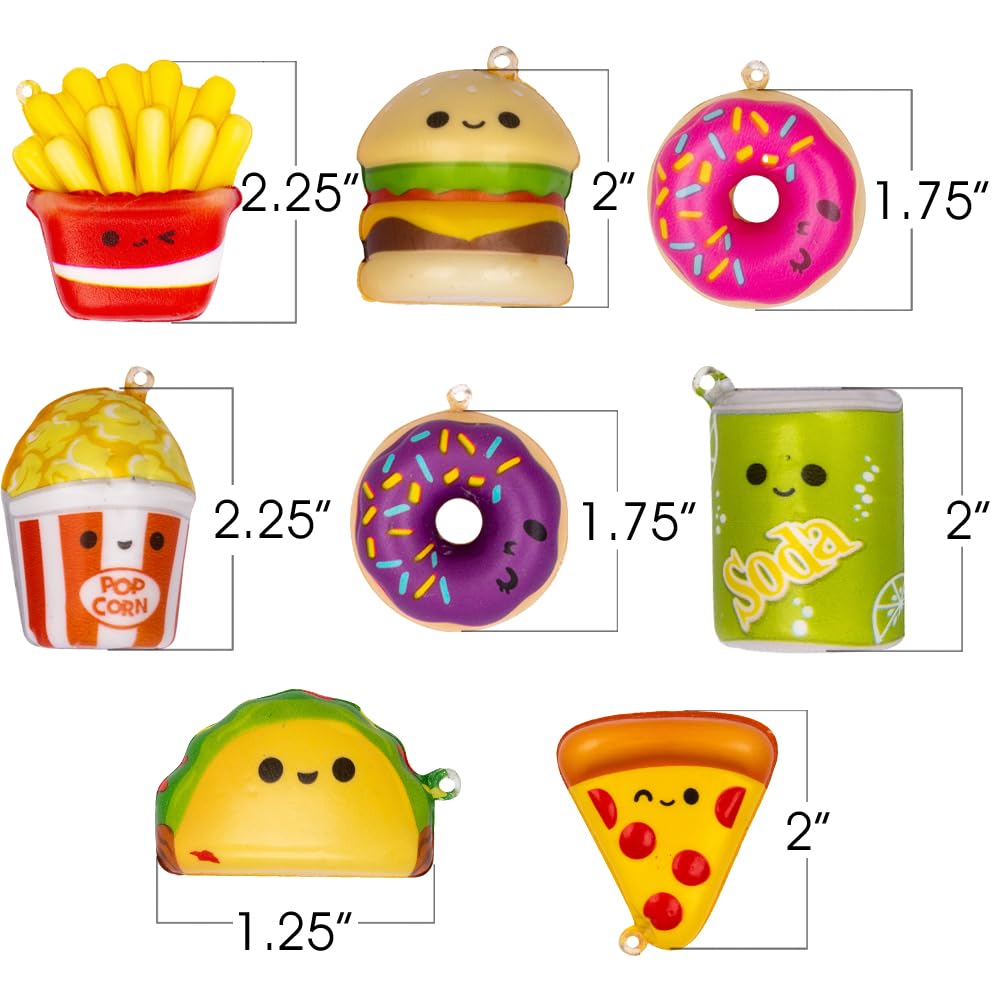 ArtCreativity Mini Squish Fast Food Toys - 8-Piece Stress Relief Set for Kids with Fun Food Designs | Slow-Rise Sensory Fidget Toys for Anxiety Relief | Perfect for Birthday Party Favors, Goodie Bags & Classroom Rewards | Great Gift for Boys & Girls Ages 3+