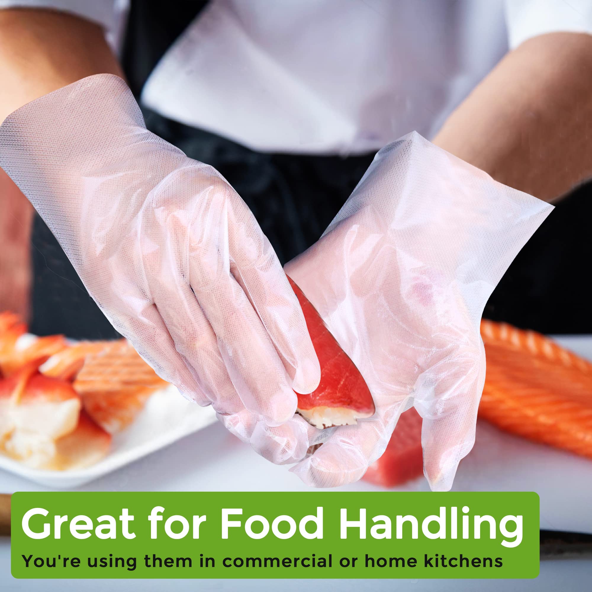 POPMISOLER 6000Pcs Disposable TPE Gloves - Food Safe, Latex-Free, Large Size, Transparent - Perfect for Kitchen Cooking, Food Handling, Cleaning & Hygiene Protection