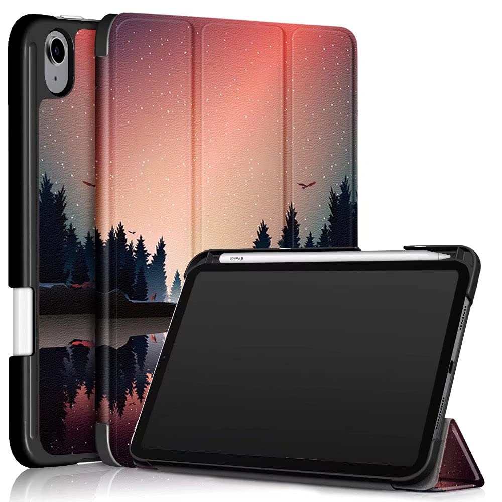 Premium Lightweight Tri-Fold Case for Apple iPad Mini 6 (2021 8.3-inch) - Auto Wake/Sleep, Pencil Holder & Adjustable Stand | Perfect for Work, Study & Travel (Forest Dusk)