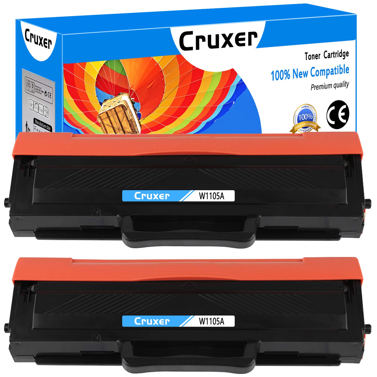 HP 105A W1105A Compatible Toner Cartridge Replacement (2-Pack, Black) - Works with Laser MFP 137fnw 107a 107w 135a 135w Printers - Perfect for Home & Office Printing Needs