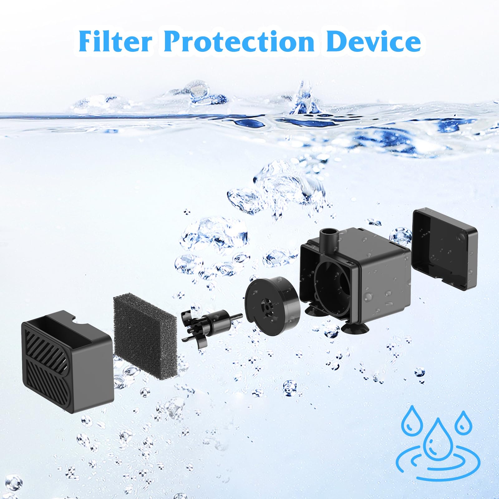 SUJFEE 4W Solar Fountain Pump Kit for Outdoor Garden, Pond, Pool - 3 Tier Cascading Water Feature with Detachable Nozzles & Solar Powered Pump | Perfect for Bird Baths, Patio Decor, Backyard Landscaping