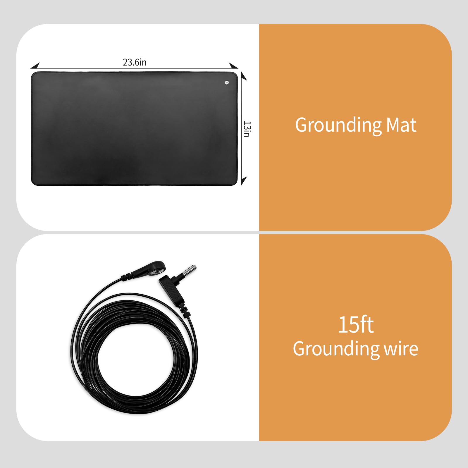 Grounding Mat 23.6x13 Inch with 15ft Cord for Computer, Sleep & Pets
