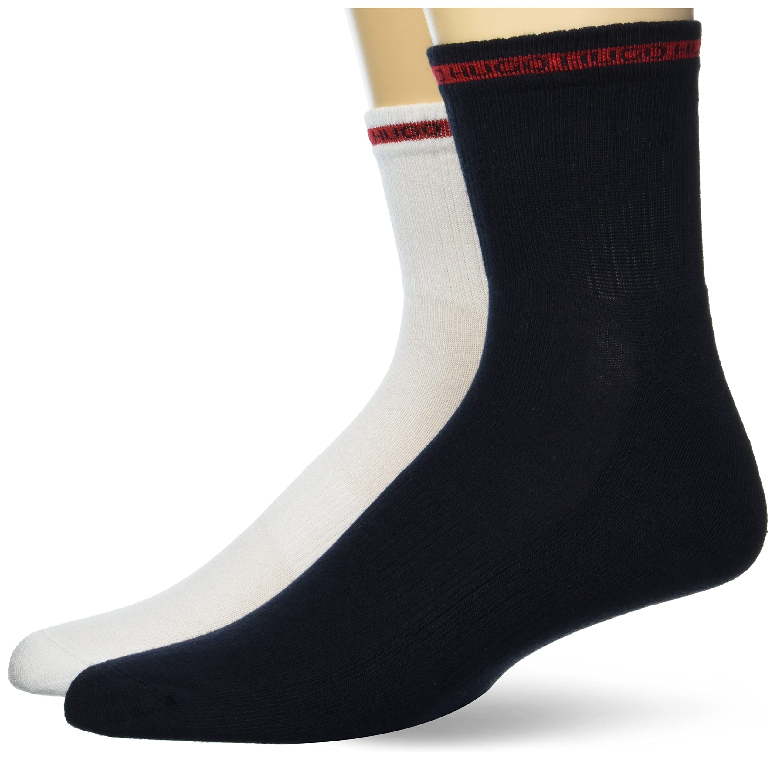 HUGO Men's 2-Pack Comfortable Cotton Socks with Logo Tape - Soft Breathable Casual & Dress Socks for Work, Gym, and Everyday Wear