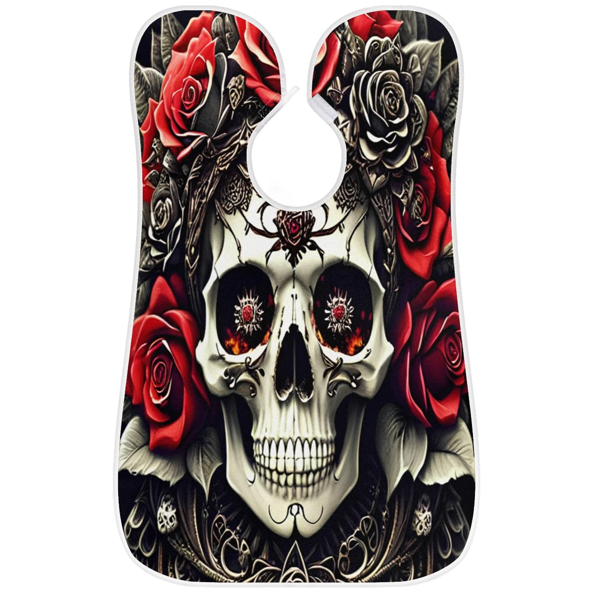 **Skull Flower Rose Beard Shaving Bib for Men - Waterproof Hair Dye Apron & Makeup Cape - Sink Hair Catcher for Barbers & Stylists - Perfect for Beard Trimming, Haircuts & Salon Use**