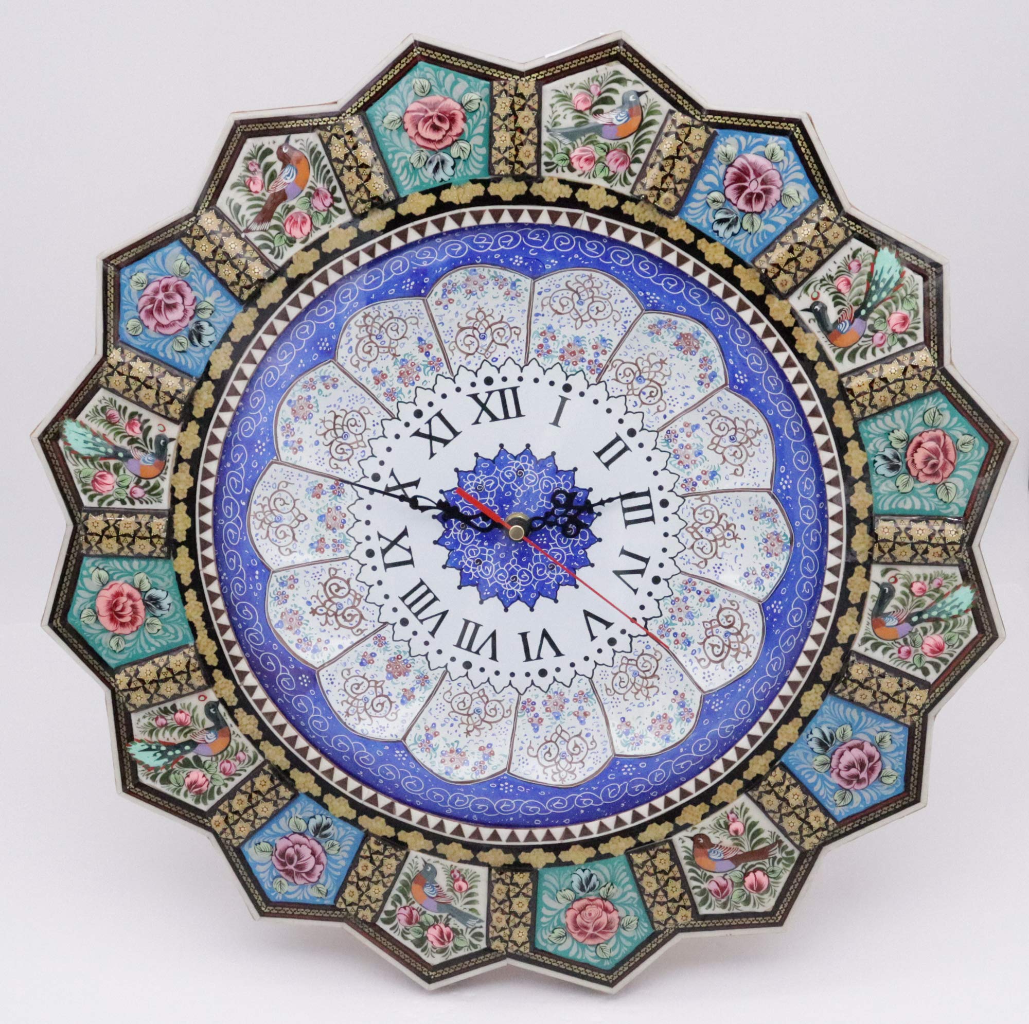 Handmade Art Wall Clock - Vintage Style Decorative Wall Clock for Living Room, Bedroom, Office & Home Decor