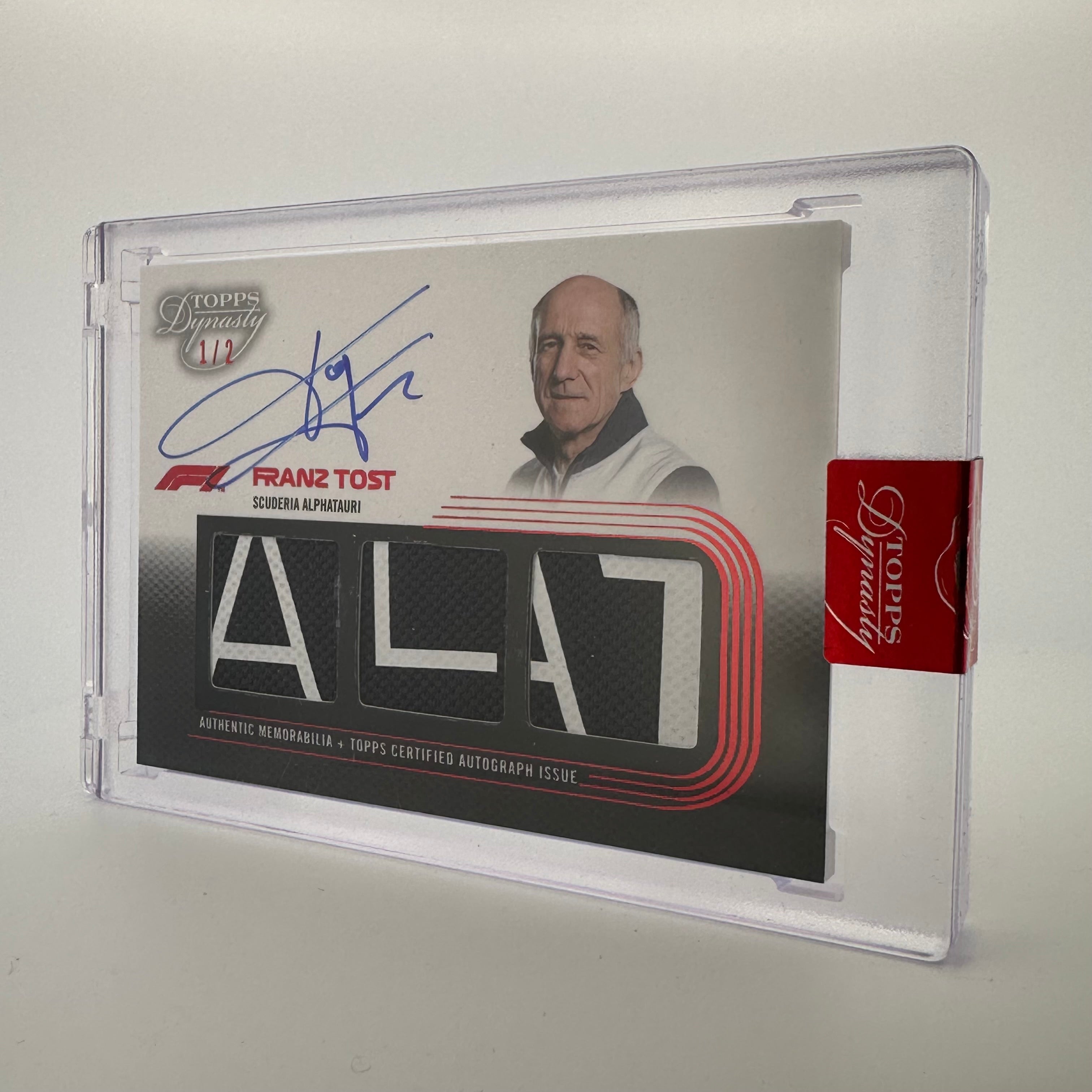 2022 Dynasty Triple Relic Autograph Card #SDTRA FT - Franz Tost Collectible Sports Memorabilia for Display & Trading