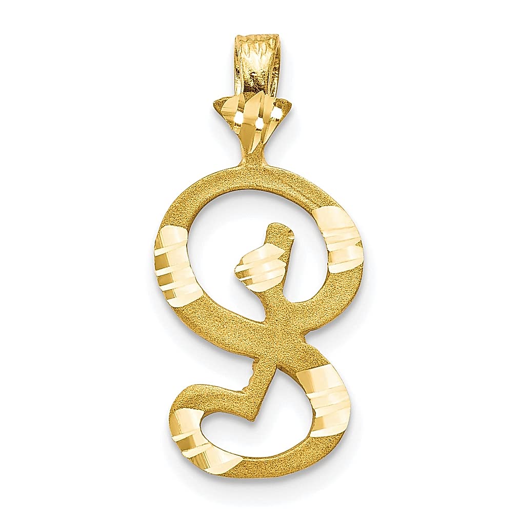 10K Yellow Gold Initial Pendant Charm Necklace - Personalized Fine Jewelry for Women - Elegant Gift for Her - Perfect for Birthdays, Anniversaries & Special Occasions