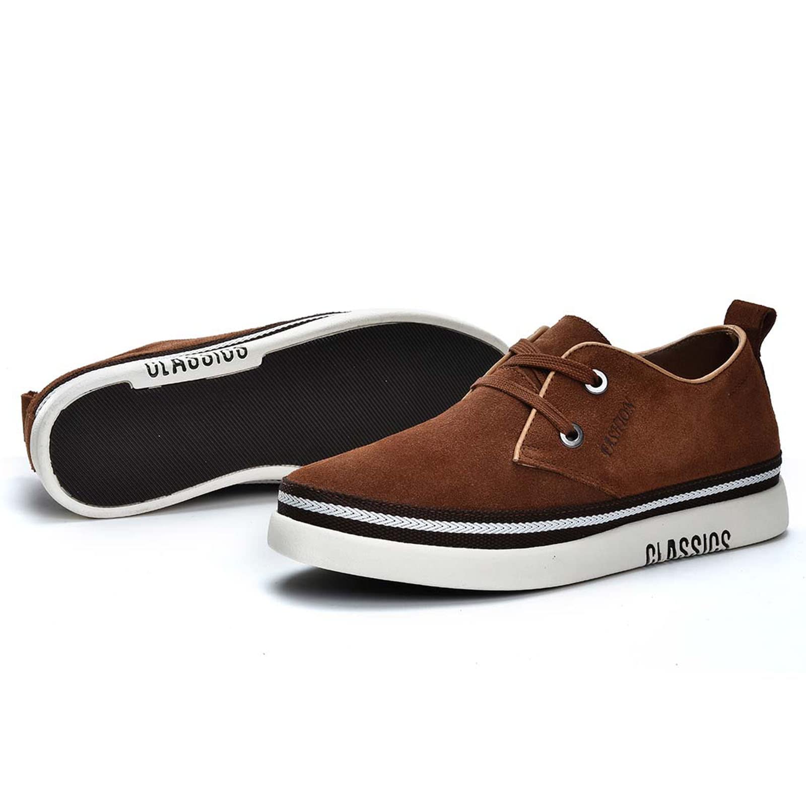 **Men's Invisible Height Increasing Elevator Shoes – Nubuck Leather Lace-Up Casual Dress Shoes for Work, Dating & Formal Events**