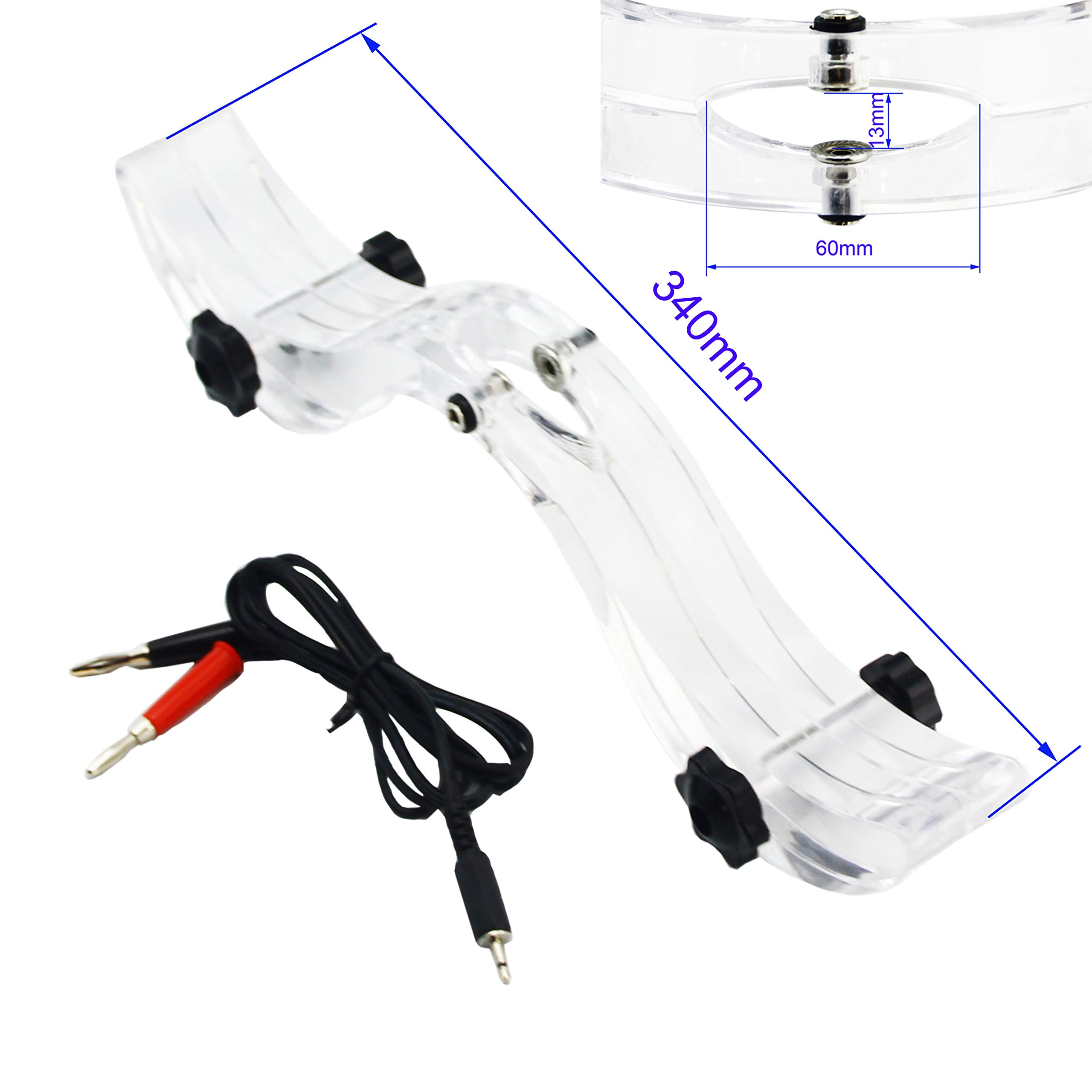 Electric Shock Acrylic Humbler with Power Box - BDSM Kneeling Punishment Toy for Men, Adjustable Restraint Device for Dominance Play - Perfect for Adult Roleplay, Bondage & Fetish Scenes