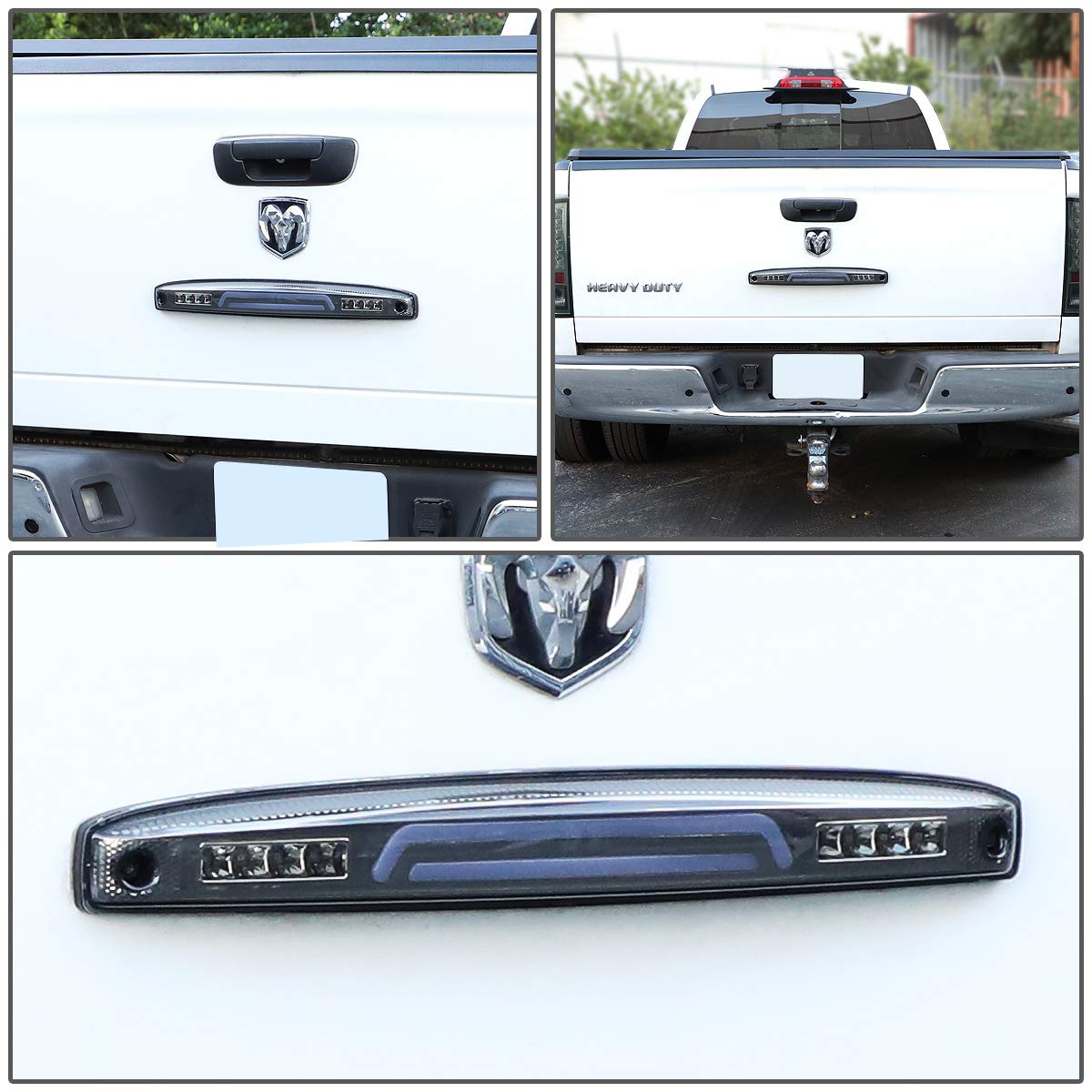 DNA Motoring TGL-DRAM03 3D LED Tailgate Brake Light - Red Smoked Lens, Universal Fit for Trucks & SUVs, High Visibility Safety Lamp for Night Driving & Off-Road Adventures