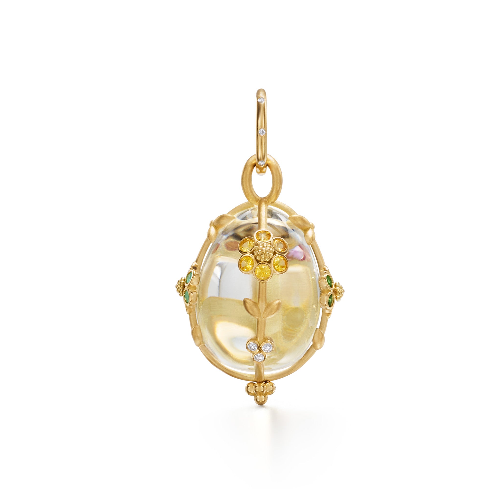 Temple St. Clair Medium Fiori Amulet Necklace - Elegant Gold Pendant with Gemstone Details for Women | Perfect for Everyday Wear, Special Occasions & Gift Giving
