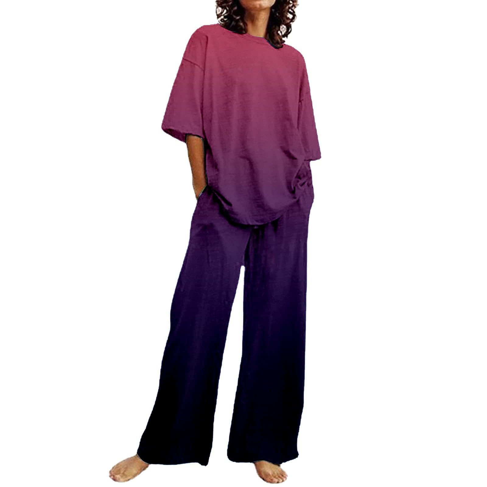 Women's 2-Piece Lounge Sets - Soft Summer Shorts & Top Comfy Outfits for Casual Wear, Airport Travel & Vacation | Breathable & Stylish Loungewear for Relaxing at Home or Outdoors