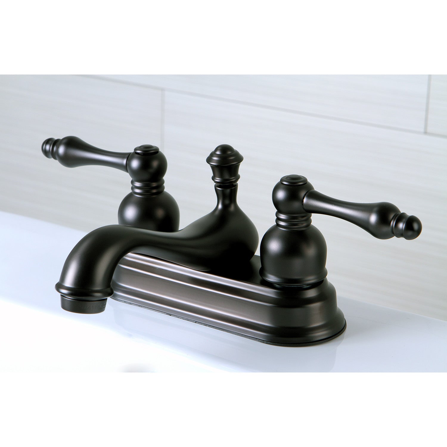 American Classic FSY3605ACL Oil Rubbed Bronze Bathroom Faucet - Double Handle 3 Hole Deck Mount 4 Inch Centerset Sink Faucet with Pop Up Drain - Perfect for Bathroom Vanity, Powder Room & Guest Bath Installation