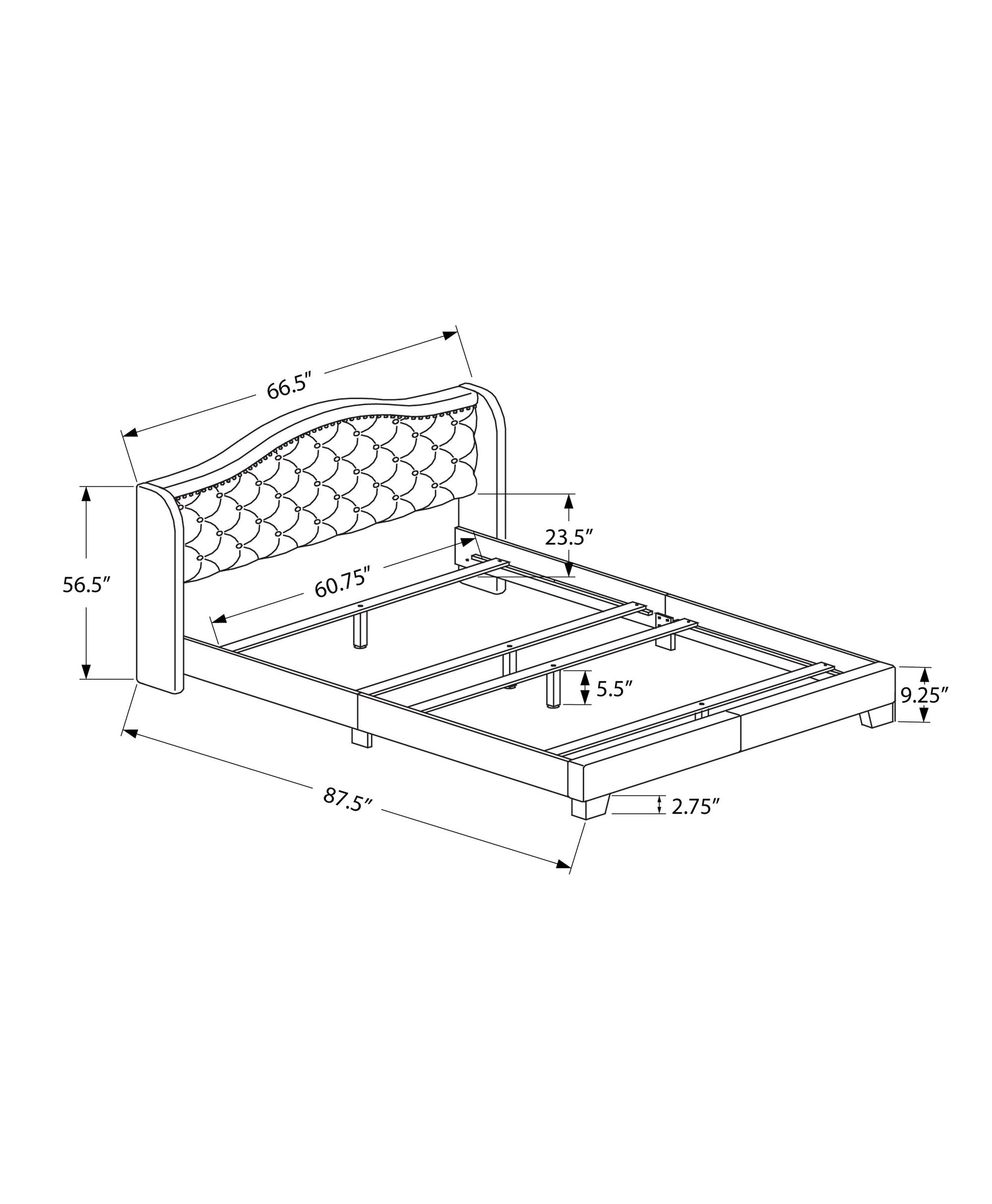 Queen Size Light Grey Velvet Bed Frame with Chrome Trim - Elegant Modern Bedroom Furniture for Master Bedroom, Guest Room & Apartment Decor