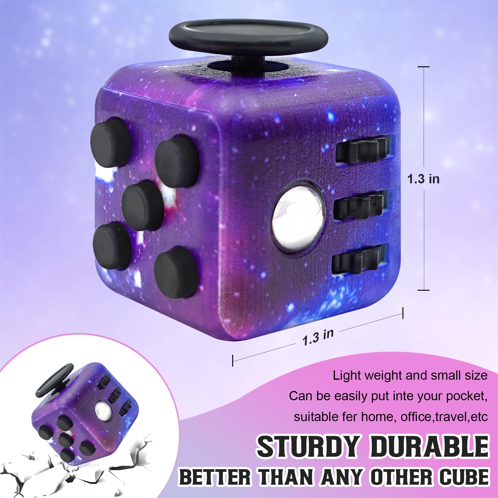 4 Pack Fangool Fidget Toy Cube - Stress Relief & Anxiety Toys for Adults & Kids with ADD/ADHD/OCD - 6-Sided Handheld Sensory Fidget Toys (Audible/Silent Modes) - Perfect for Office, School, Travel & Focus Enhancement