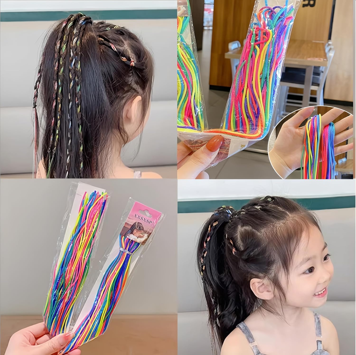 ZUGAD Rainbow Braiding Hair Ties - 22 Pack Colorful Hair Wrap Strings for Braids, Gradient Hair Rope Bands, Girls Hair Styling Accessories | Perfect for School, Parties & Everyday Hairstyles