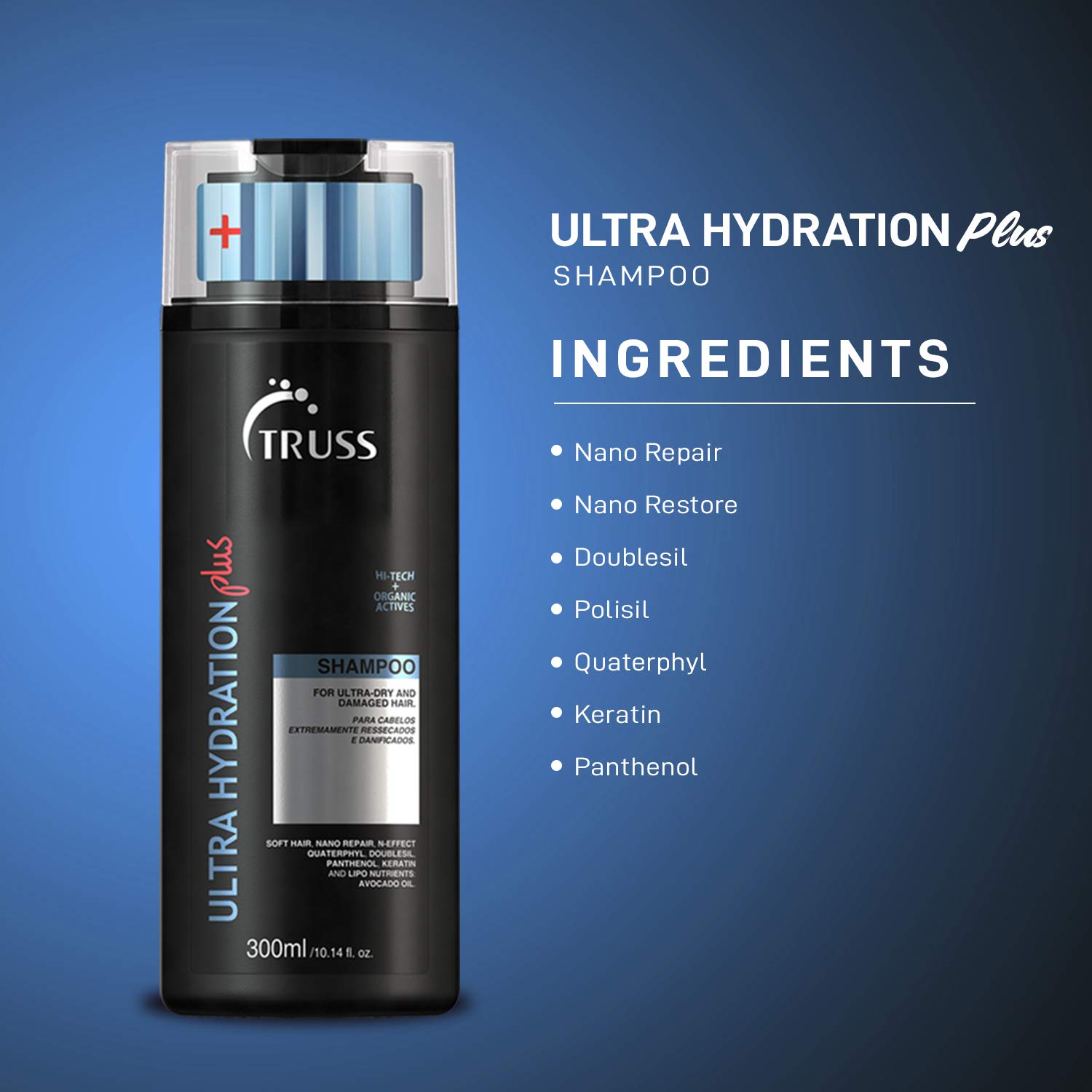 TRUSS Ultra Hydration Plus Shampoo & Conditioner Set with Shock Repair Hair Treatment - Best for Dry, Damaged Hair - Salon Quality Hair Care for Frizz Control & Deep Moisturizing (Perfect for Color-Treated & Chemically Processed Hair)