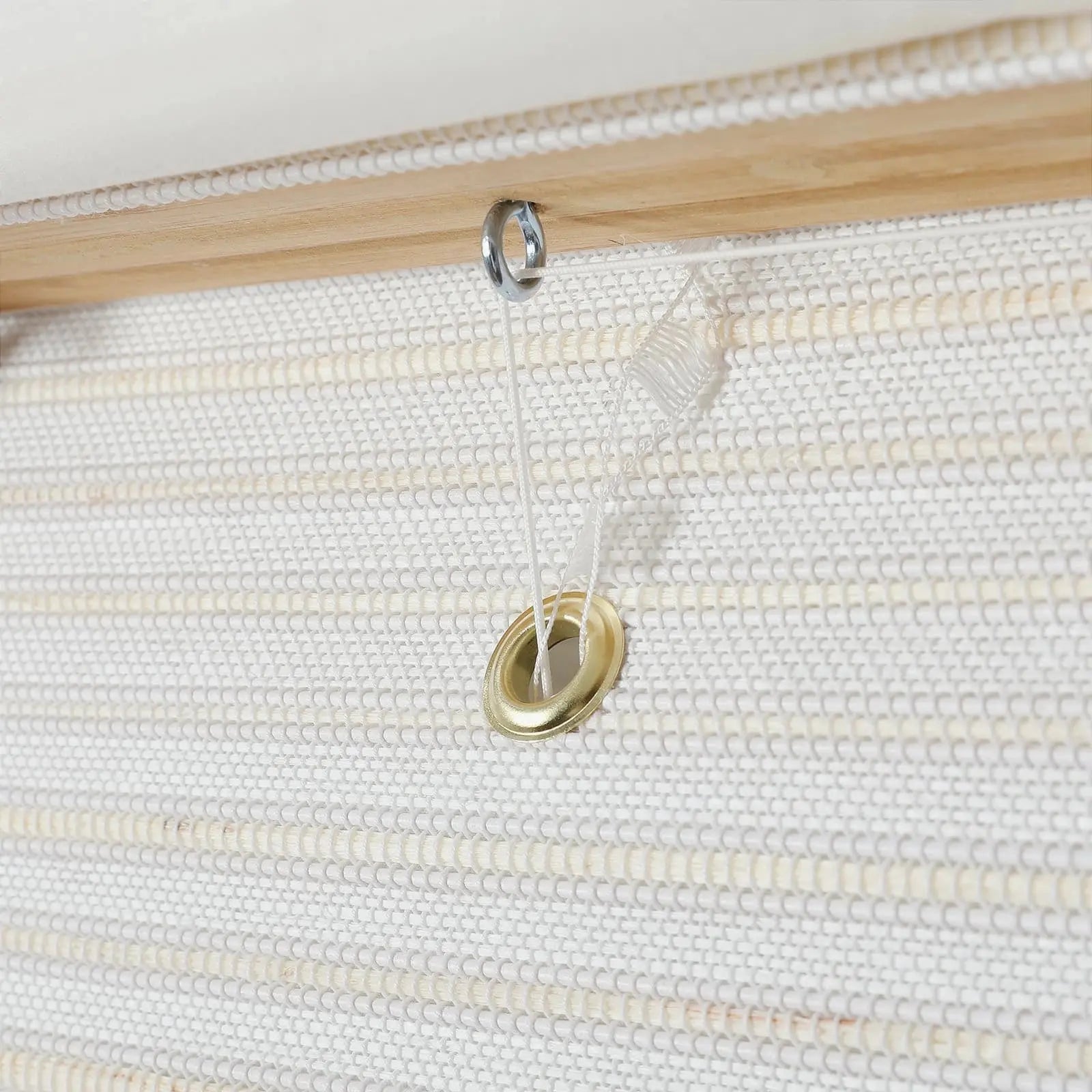 Natural Bamboo Woven Window Shade - Eco-Friendly White Roller Blind for Home & Office Privacy and Sun Protection