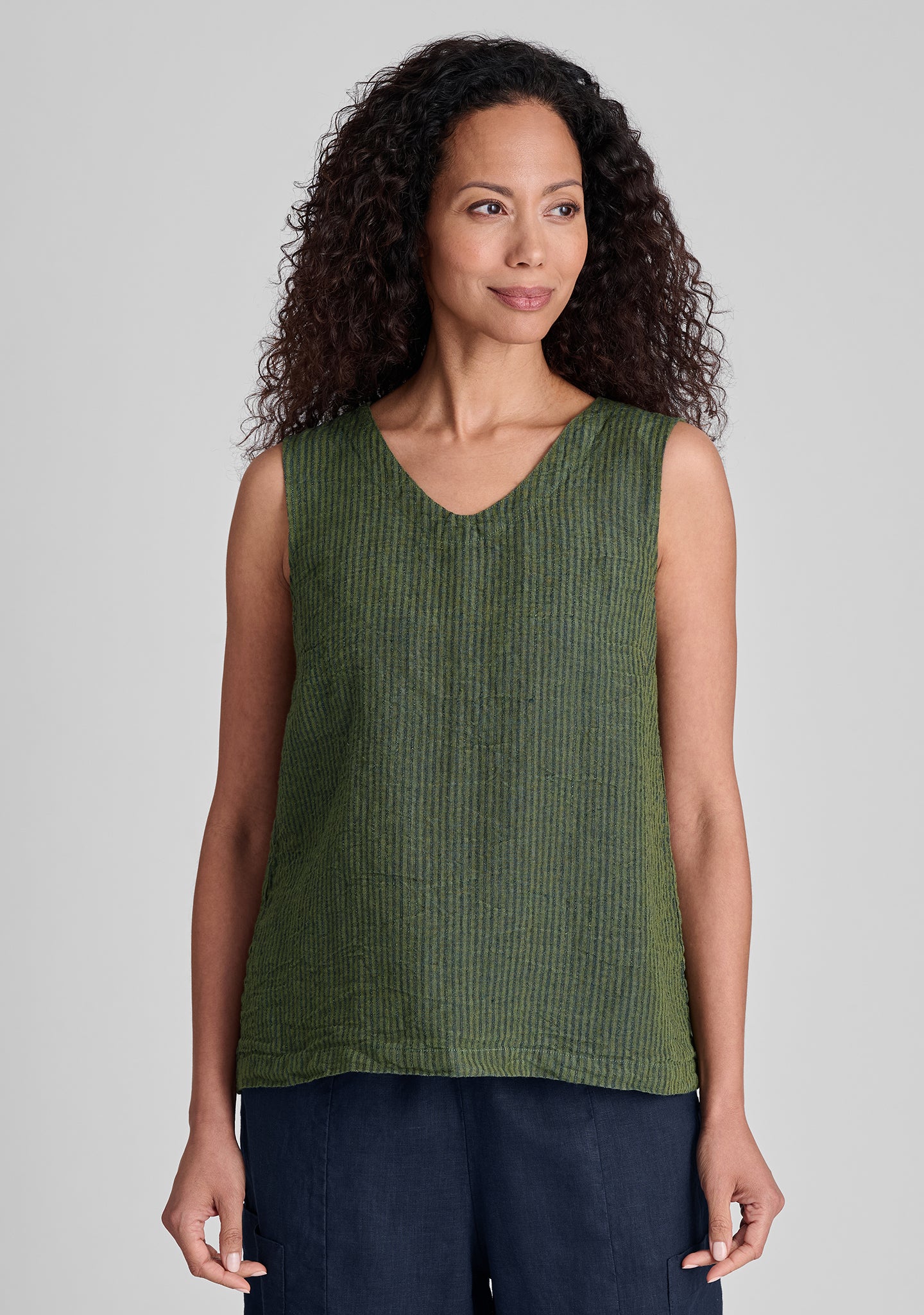 Gem Tank Linen Tank Top for Women - Breathable Summer Casual Sleeveless Shirt - Perfect for Beach, Yoga, and Everyday Wear