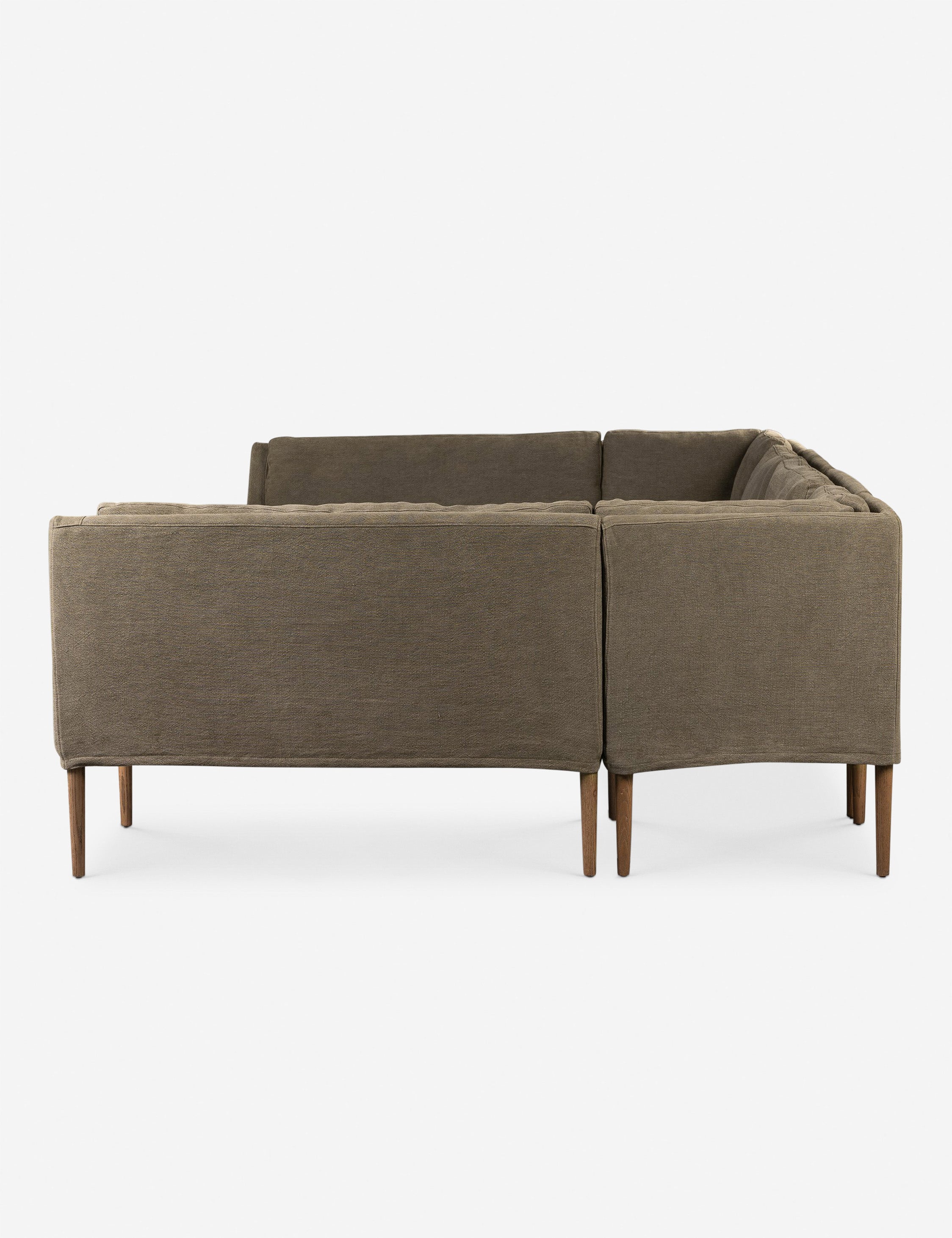 Aurelia U-Shaped Dining Banquette by Amber Lewis x Four Hands - Modern Upholstered Booth Seating for Kitchens, Breakfast Nooks & Restaurant Dining Areas