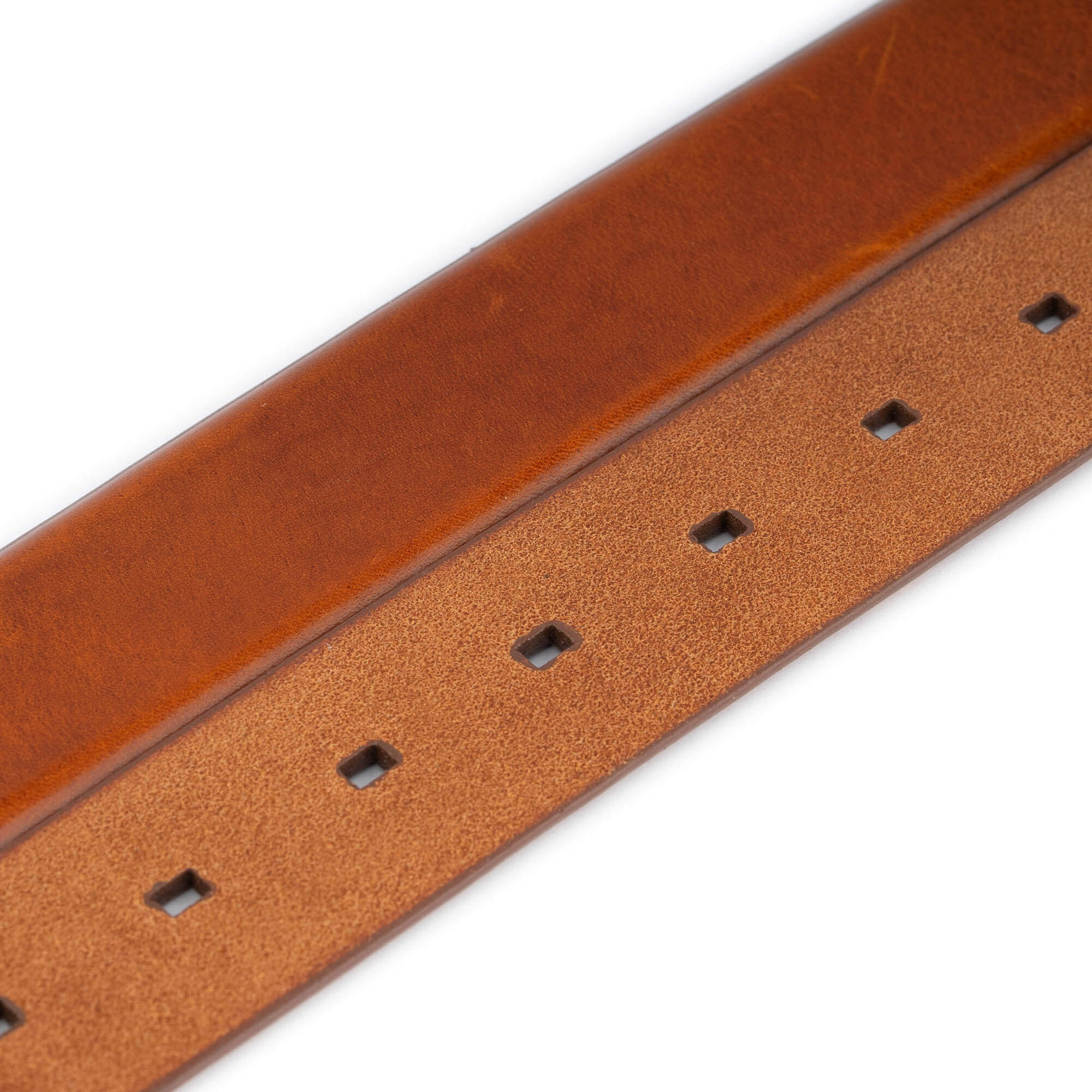 Men's Genuine Leather Belt - Cognac Brown Replacement Strap for Cartier Buckles | Durable Dress & Casual Belt for Work, Jeans & Formal Wear