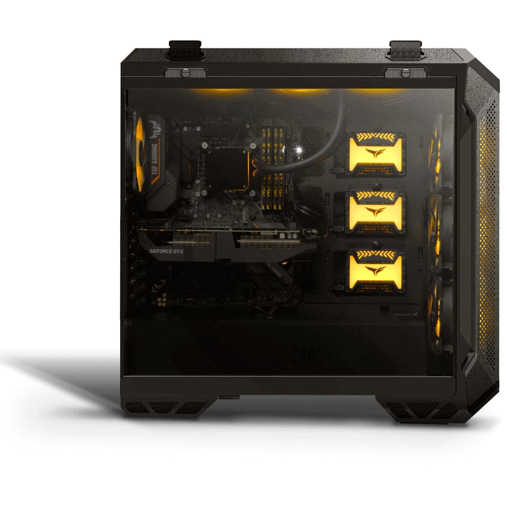 ASUS TUF Gaming GT501 Mid-Tower PC Case - Tempered Glass, RGB Fans, 2-Year Warranty - Perfect for Gaming Rigs & High-Performance Builds