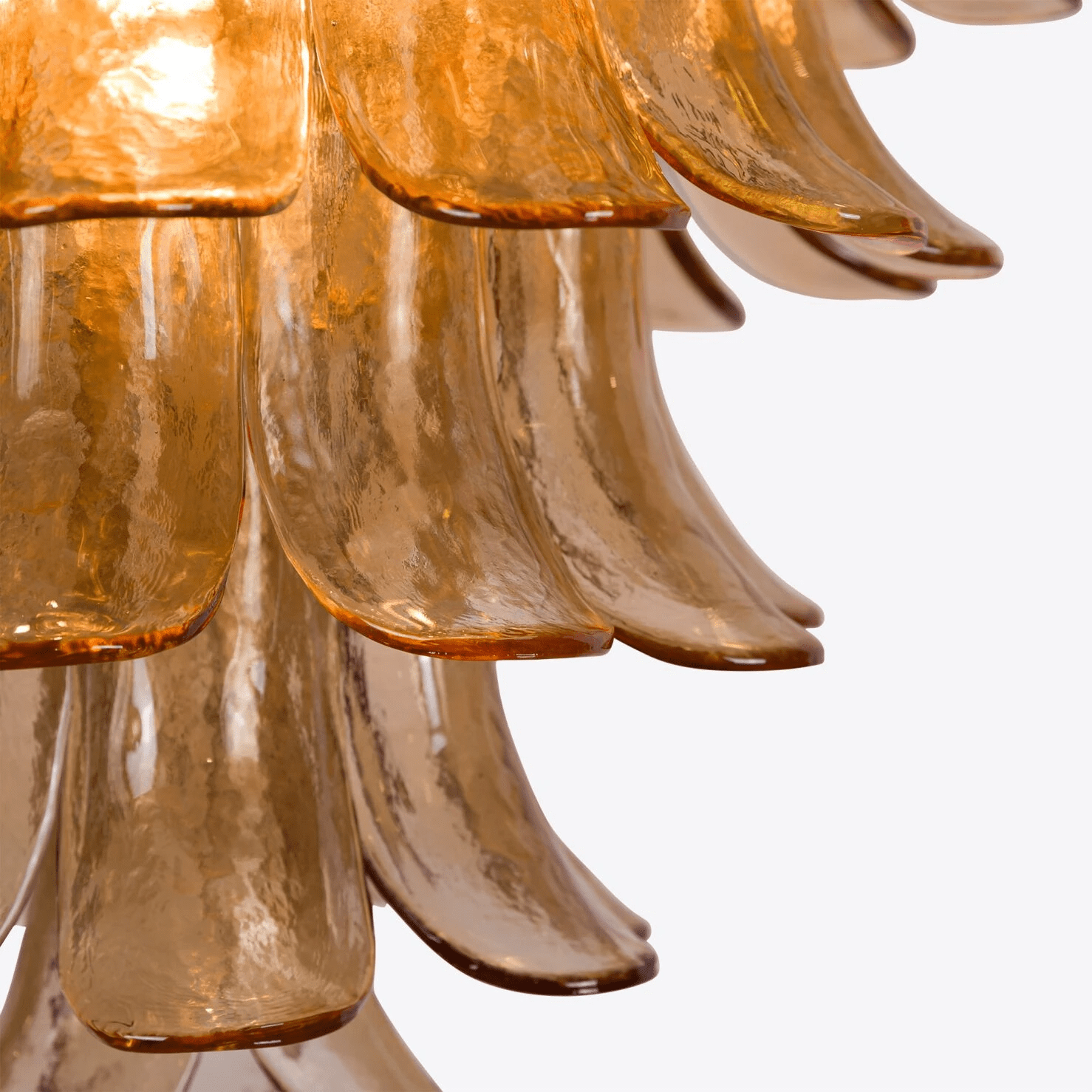 Amber Petal Crystal Chandelier - Elegant Floral Ceiling Light Fixture for Dining Room, Bedroom & Living Room Decor
