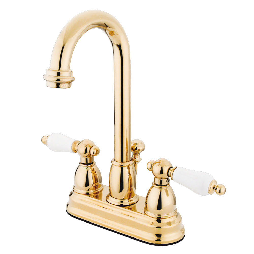 Kingston Brass KB3615PL 4-Inch Centerset Bathroom Faucet - Polished Nickel Finish for Vanity Sink, Perfect for Modern Home & Hotel Renovation